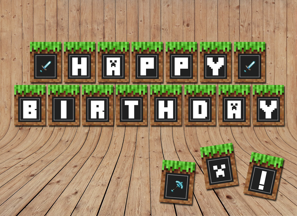 Free Minecraft Party Printables Pack Clip Art Party Printables 