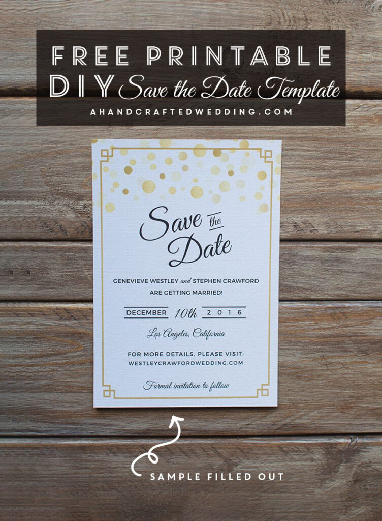 FREE Modern DIY Save The Date Template Diy Save The Dates Save The 