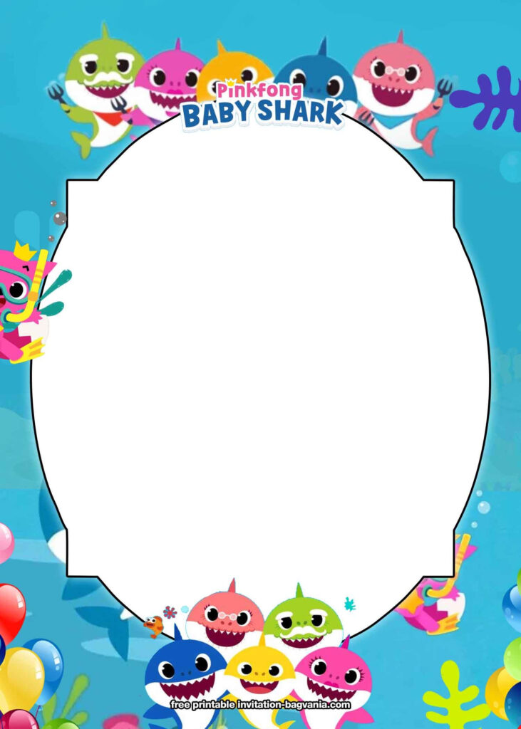 FREE Printable Baby Shark Birthday Invitation Templates Shark 