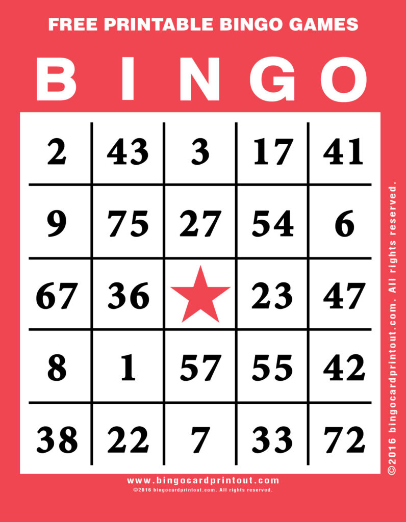 Free Printable Bingo Games BingoCardPrintout