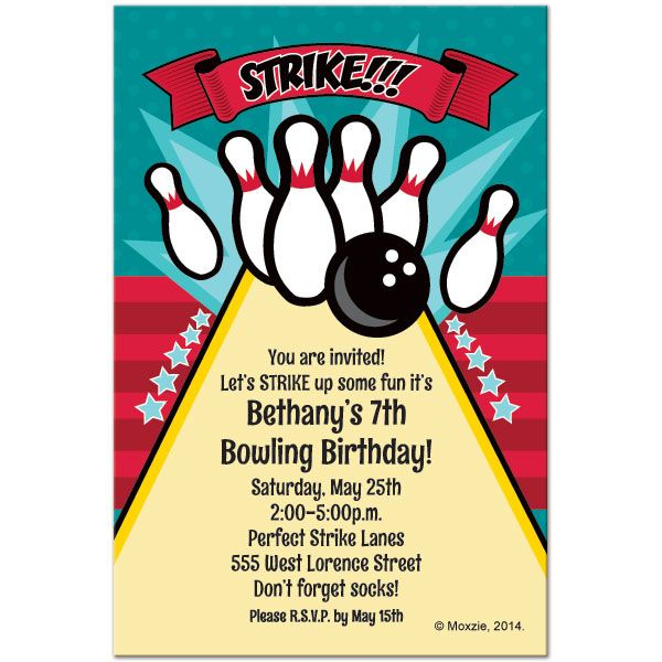 Free Printable Bowling Birthday Invitations Bowling Birthday Party 