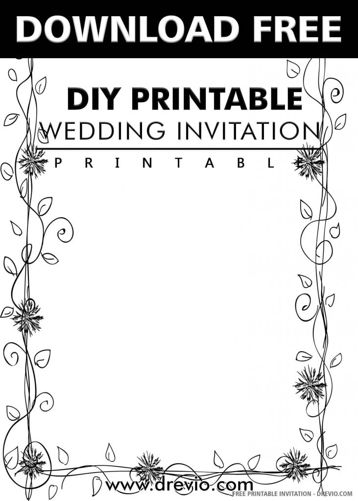 FREE PRINTABLE DIY Printable Wedding Invitation Templates