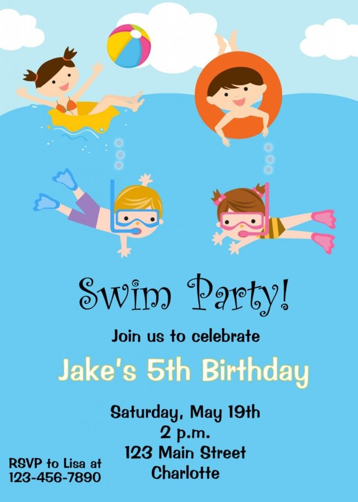 Free Printable Kids Pool Party Invitations Templates Free Printable Kids Pool Party Invitations Templates