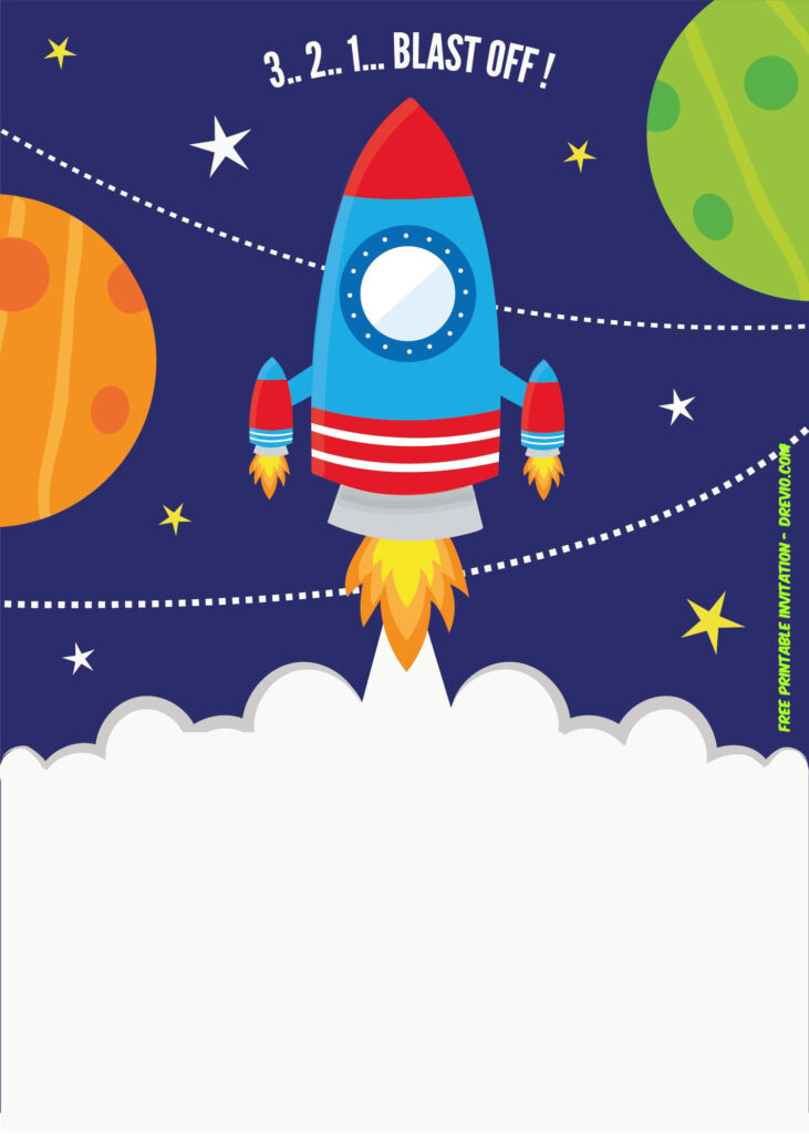 FREE Printable Spaceship Rocket Ship Invitation Template FREE 