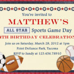 Free Printable Sports Birthday Invitations FREE PRINTABLE Birthday