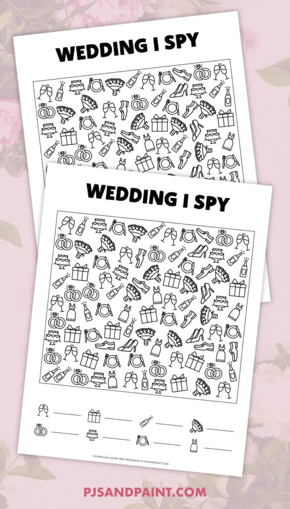 Free Printable Wedding I Spy Game For Kids Pjs And Paint