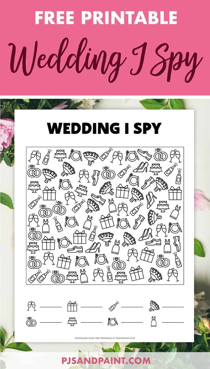 Free Printable Wedding I Spy Game For Kids Wedding I Spy Free 