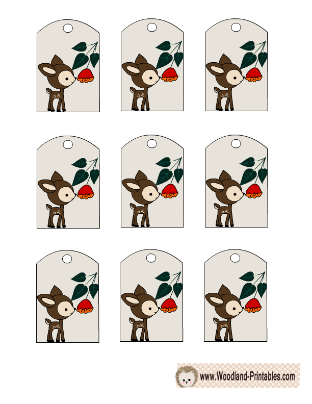 Free Printable Woodland Animals Gift Tag