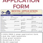 Free Rental Application Form Rental Application Being A Landlord Rental
