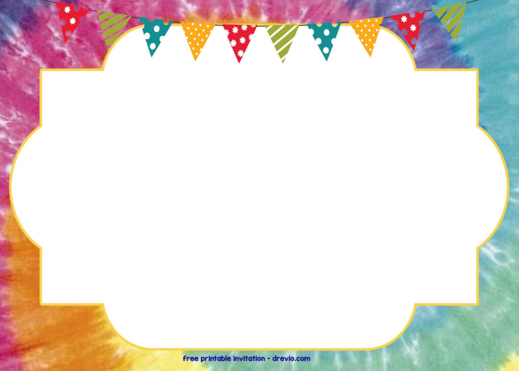 FREE Tie Dye Invitation Template DREVIO