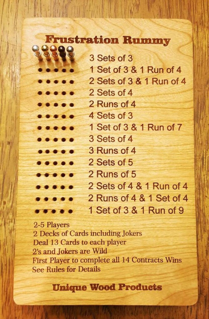 Frustration Rummy Game Board With Peg Storage Rummy Game Fun Card 