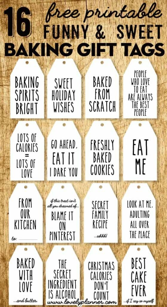 Funny Free Printable Baking Gift Tags Lovely Planner