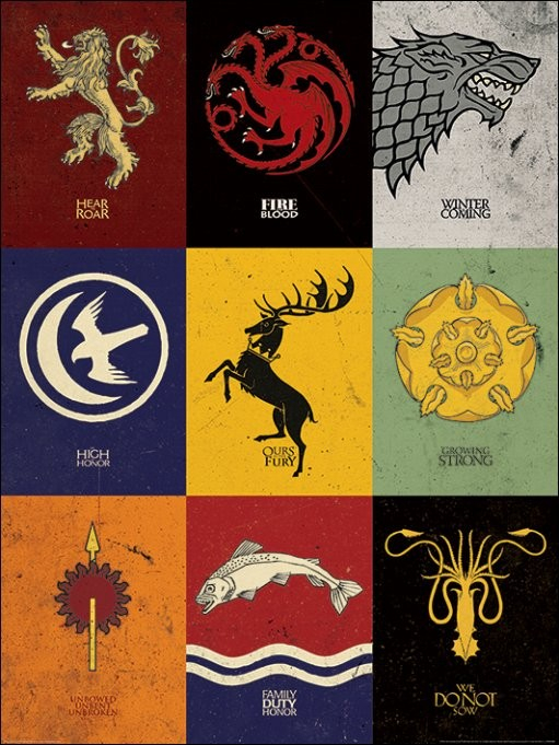 Game Of Thrones Sigils Art Print Buy At EuroPosters