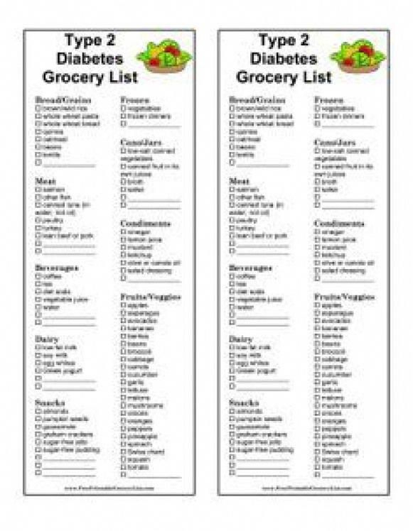 Great For People With Type 2 Diabetes This Printable Grocery List 