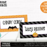 Halloween Food Labels Halloween Buffet Cards Halloween Place Cards