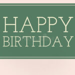 Happy Birthday Wish Card In Green Color Background Stock Illustration