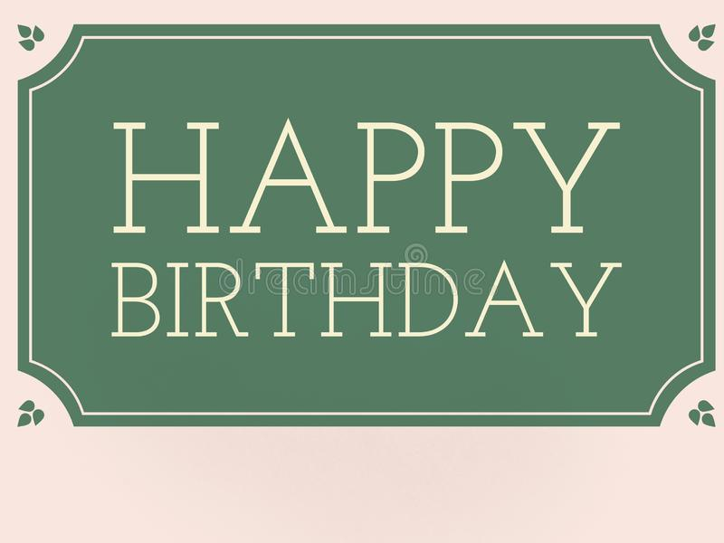 Happy Birthday Wish Card In Green Color Background Stock Illustration 