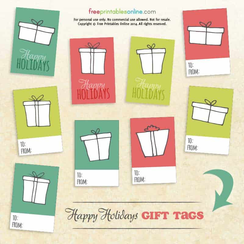 Happy Holidays Printable Gift Tags Free Printables Online