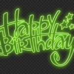 HD Happy Birthday Green Glowing Neon Text PNG Citypng