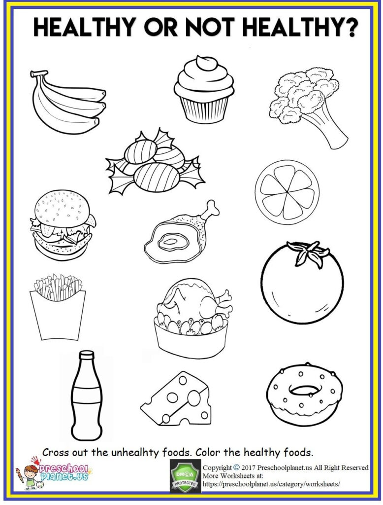 Healthy Food Worksheet Preschool Food Healthy And Unhealthy Food 