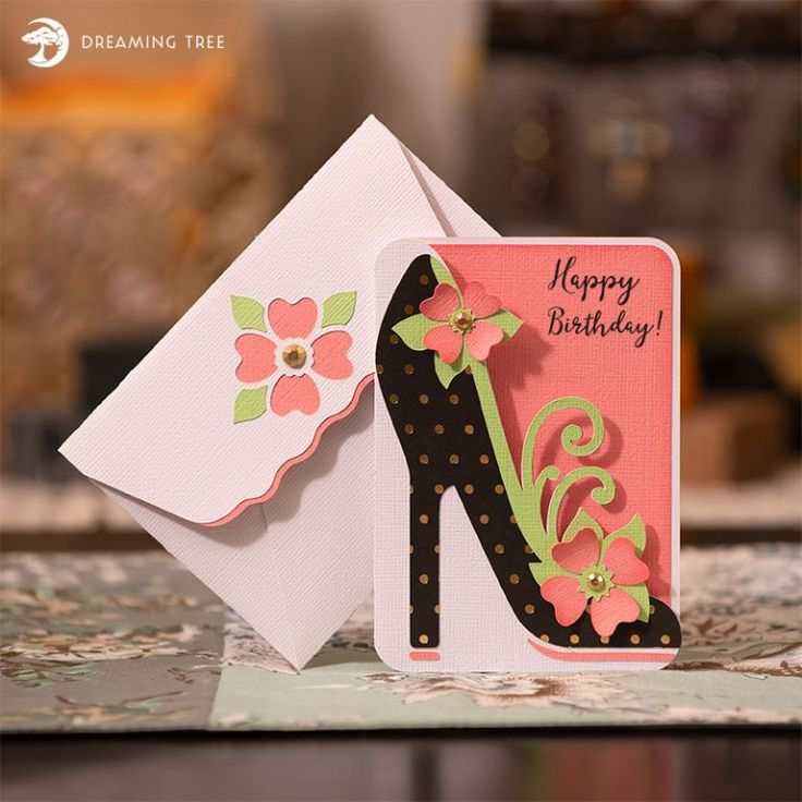 High Heel Greeting Card Free SVG Birthday Card Template Free 