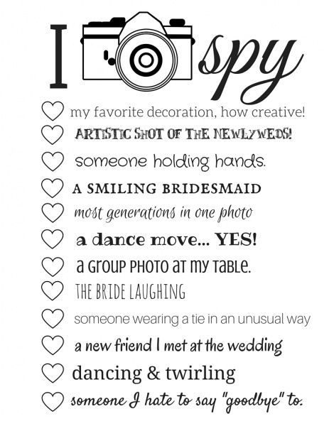 I Spy Wedding Game Free Printable Wedding Games For Guests Wedding 