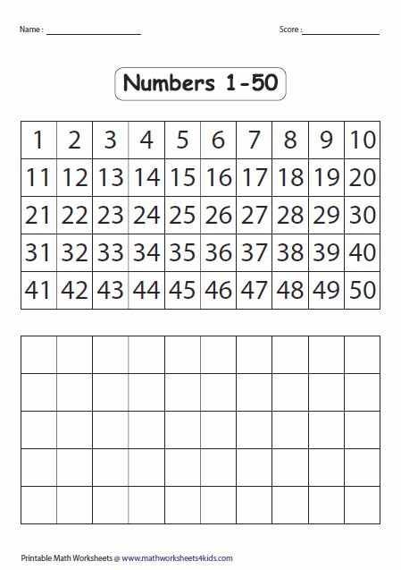 Image Result For Free Printable 1 50 With Blank 1 50 Writing Numbers 