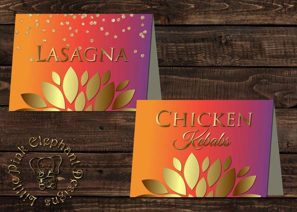 Indian Food Tent Card Instant Download Editable Food Labels Etsy 