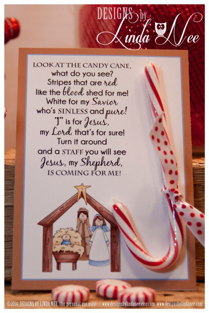Legend Of The Candy Cane Nativity Card Printable Christian Etsy In 