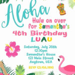 Lovely Hawaiian Party Invitation Template Free In 2020 Luau Birthday