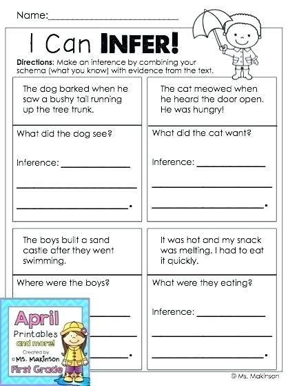 Making Inferences Worksheet Pdf Reading Comprehension Strategies 