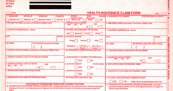 Medical Billing Process CMS 1500 Claim Form Billing Instruction