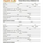 Medical History Form 9 Free PDF Documents Download Free Premium