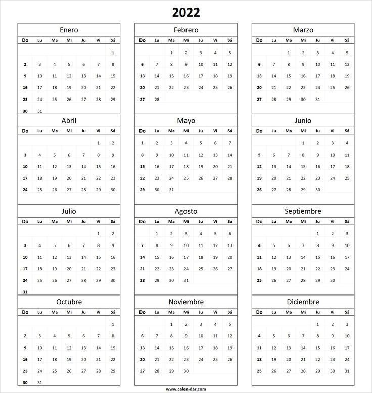 Modelo Calendario 2022 Para Imprimir Calendar Printables Coloring 