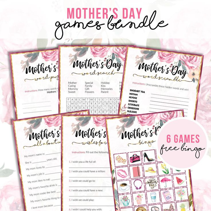 Mother s Day Party Games Printable Games Classroom Games Etsy In 2021 