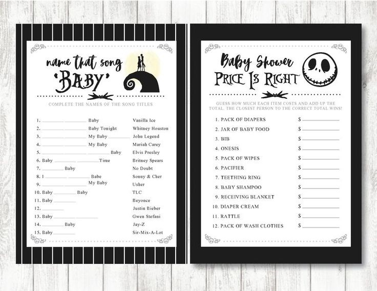 Nightmare Before Christmas Skellington Love Printable Baby Shower 