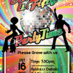 Party Time Party Invite Template Disco Birthday Party 70s Party Theme