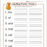 PDF Printables For Weekly Spelling Http www k12reader first grade