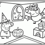 Peppa Pig Halloween Day Coloring Page Mitraland