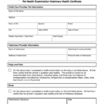 Pet Health Examination Veterinary Health Certificate Fill Out Sign