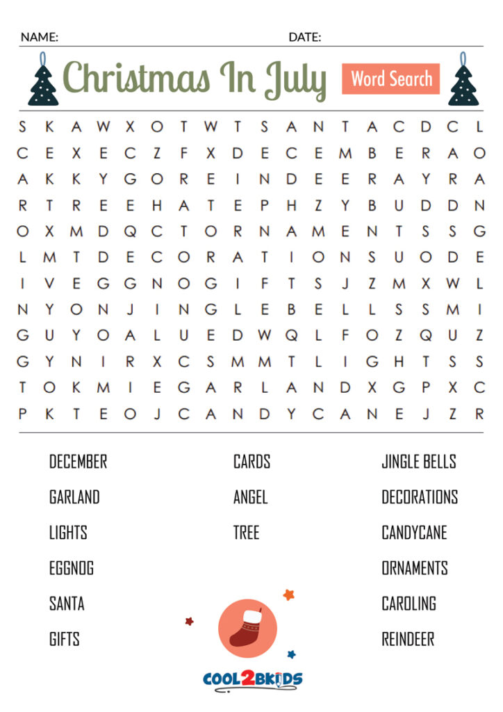 Printable Christmas Word Search Cool2bKids