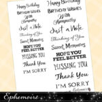 Printable CRAFTY SENTIMENTS 1 Printable Card And Craft Etsy Word
