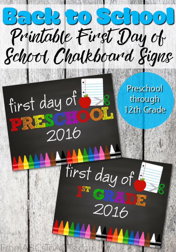 Printable First Day Of School Signs From ABCs To ACTs