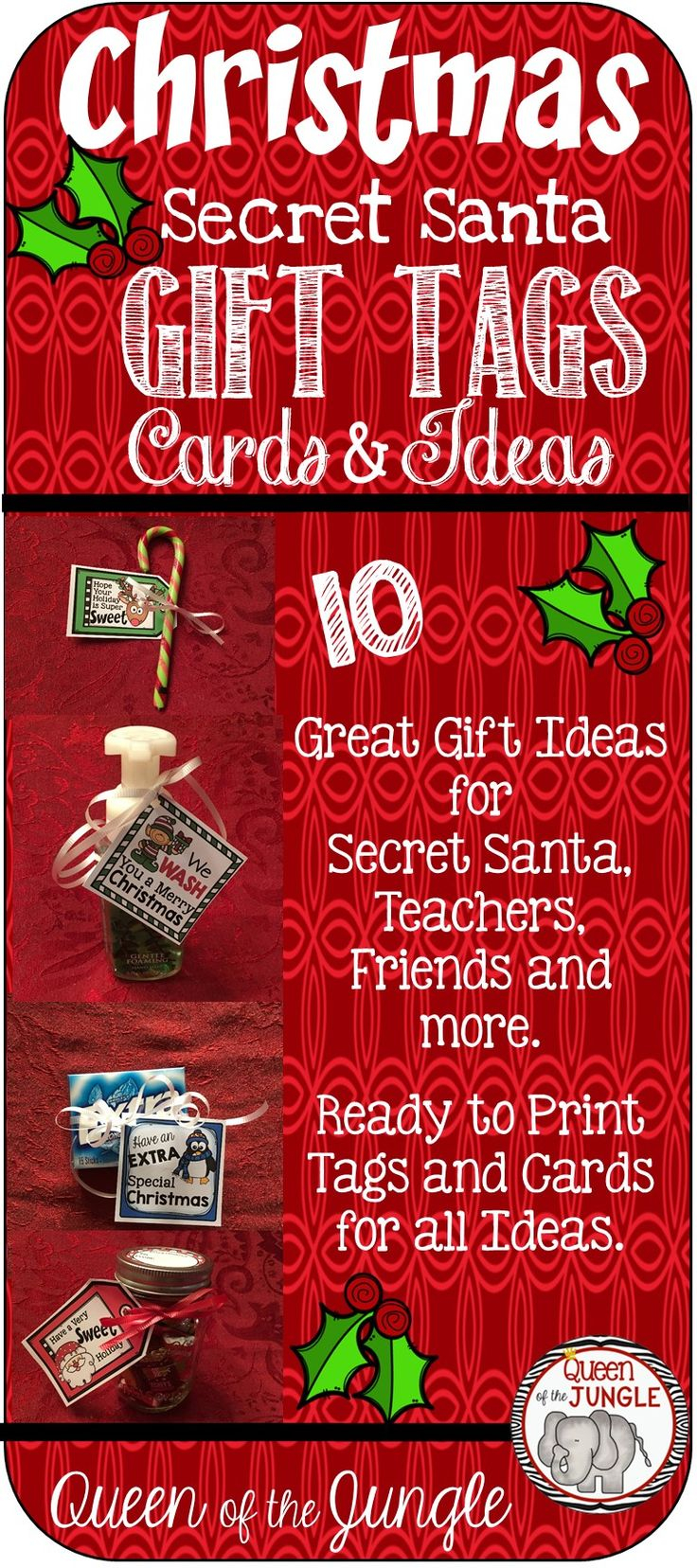 Printable Gift Tags For Secret Santa Christmas Gifts Also Great For