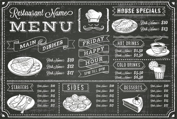 Printable Menu 21 Free Templates In PSD EPS AI InDesign Word 