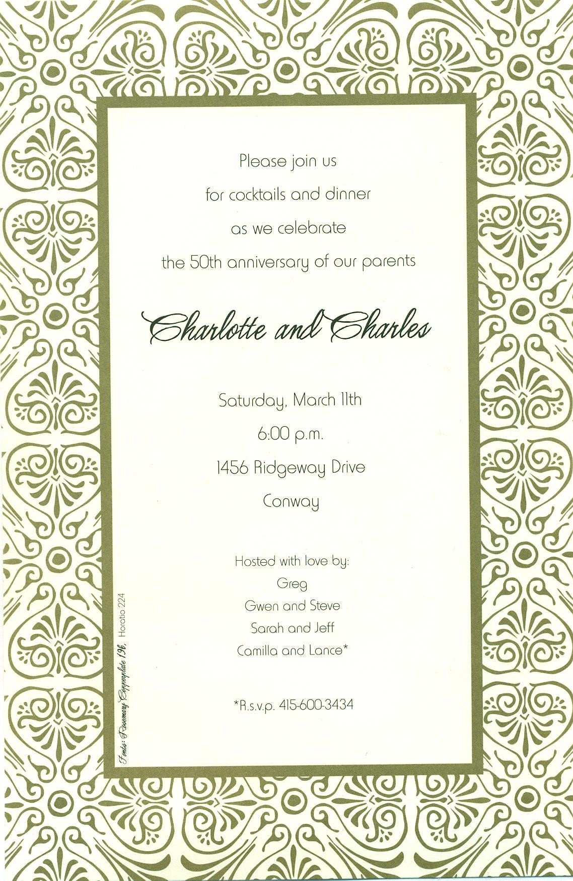 Printable Rehearsal Dinner Party Invitations