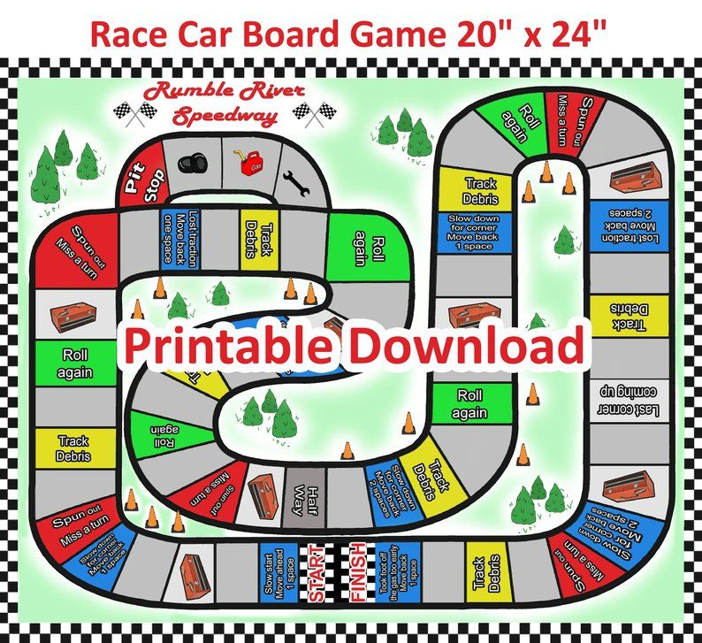 Race Track Board Games Printable Race Track Board Games Printable