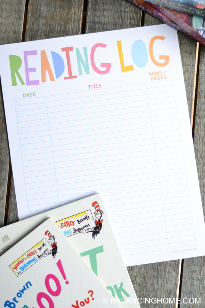 Reading Log Printable Balancing Home With Megan Bray