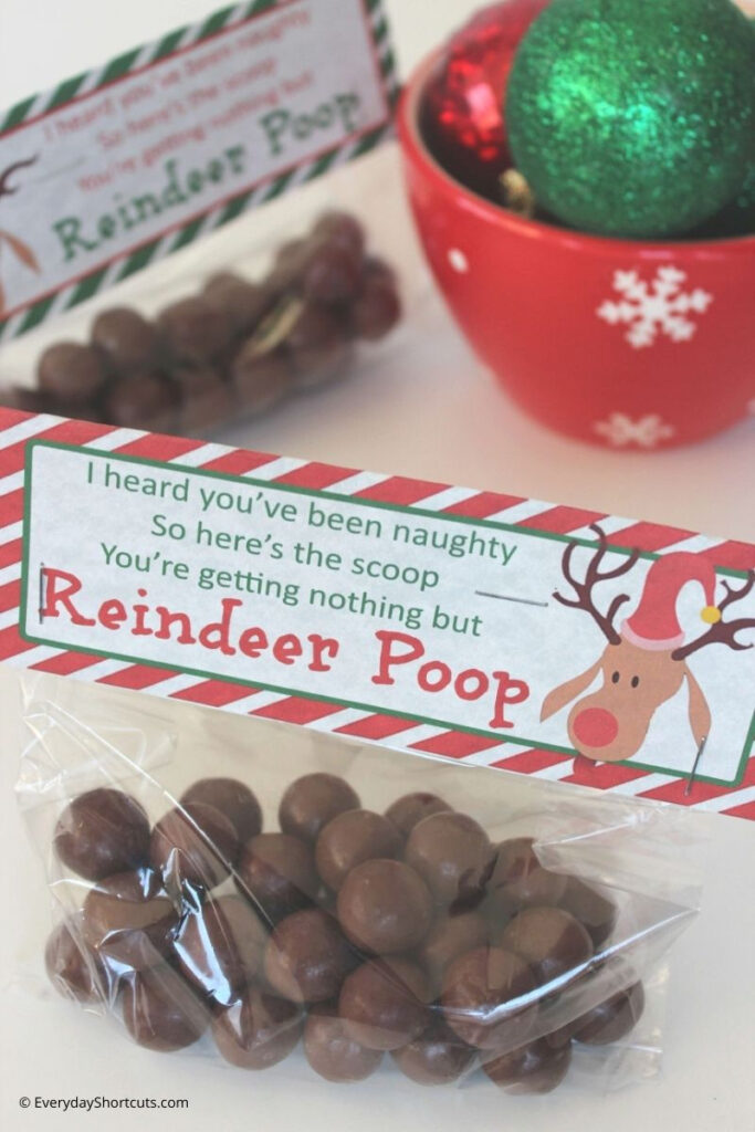 Reindeer Poop FREE Printable Bag Toppers Everyday Shortcuts