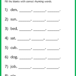 Rhyming words worksheets for grade 3 Your Home Teacher